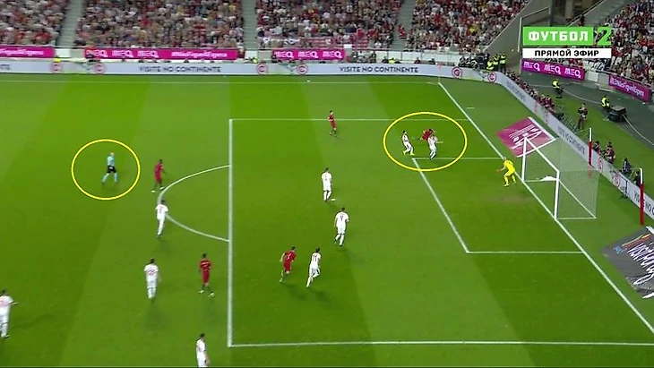 Эпизод матча Португалия - Сербия.