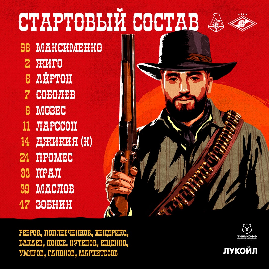 Состав «Спартака» в дерби с «Локо»