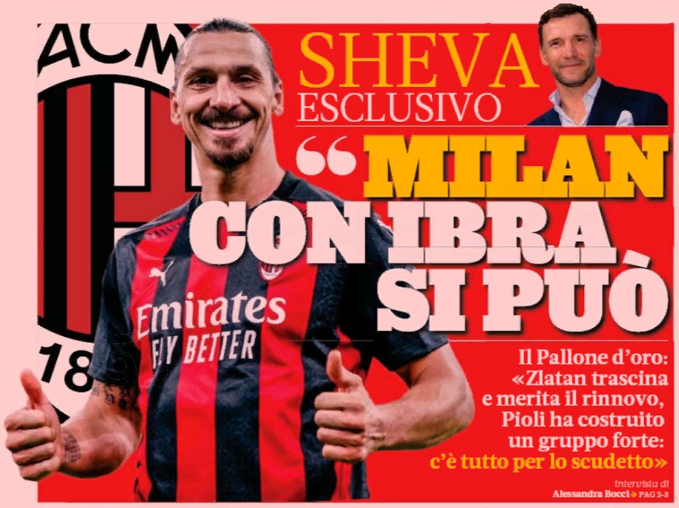 «Милан», с Иброй ты сможешь». Заголовки Gazzetta, TuttoSport и Corriere за 3 ноября