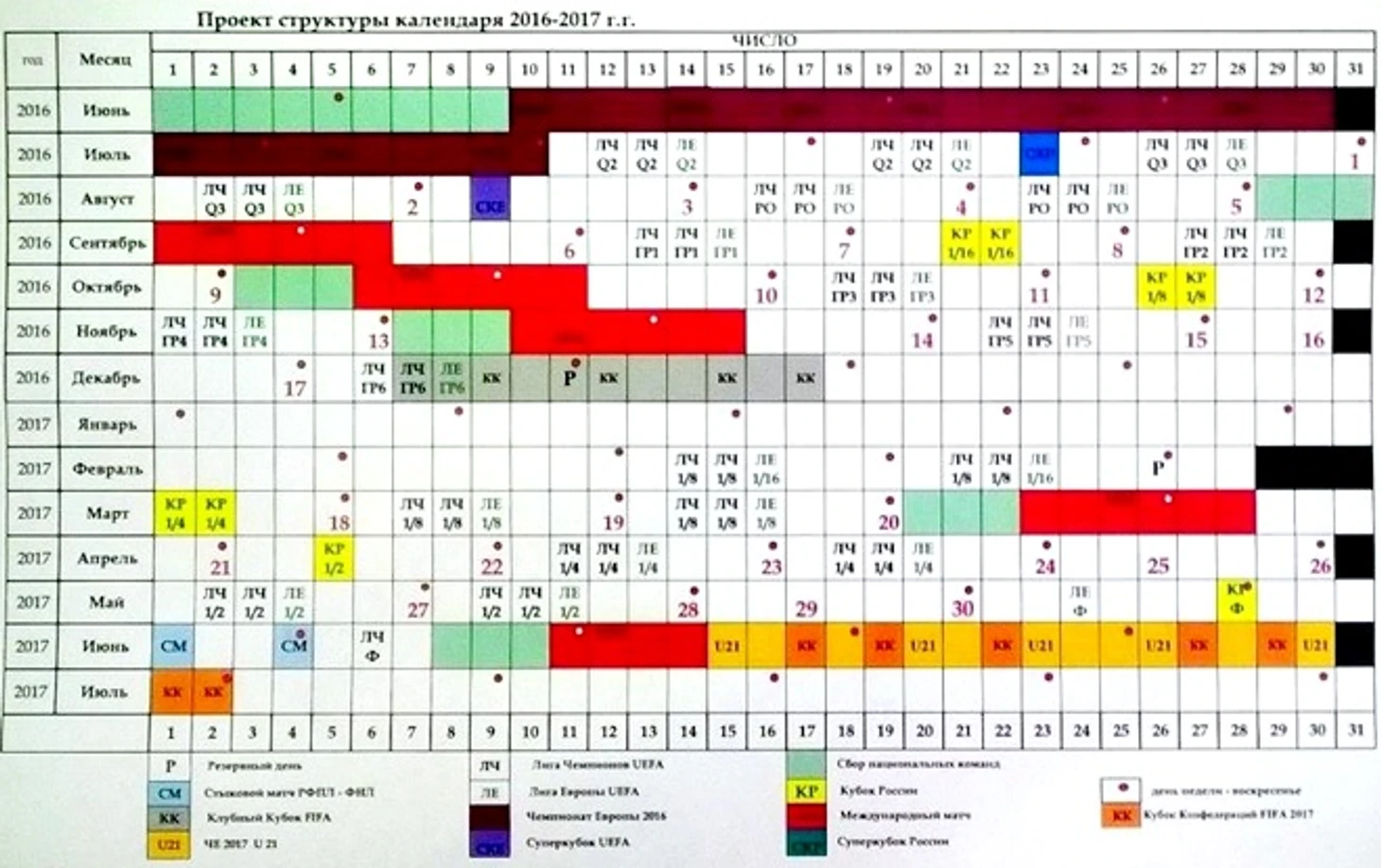 проект календаря от 30