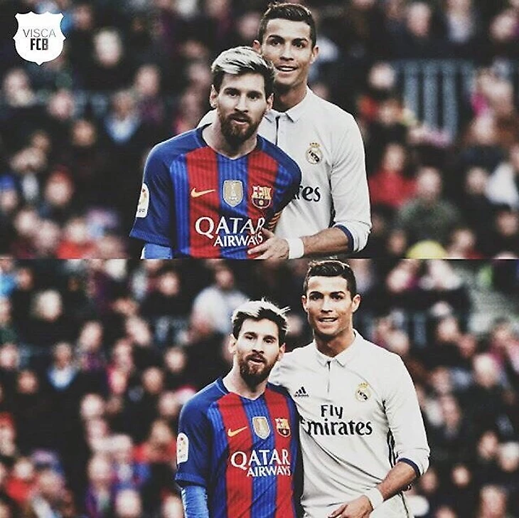 роналду и месси во время класико