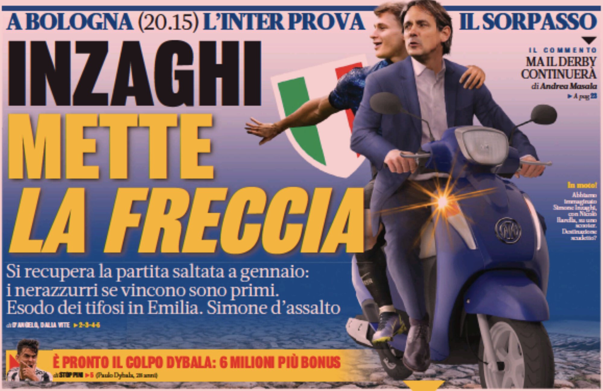 Индзаги включает поворотник. Заголовки Gazzetta, TuttoSport и Corriere за 27 апреля