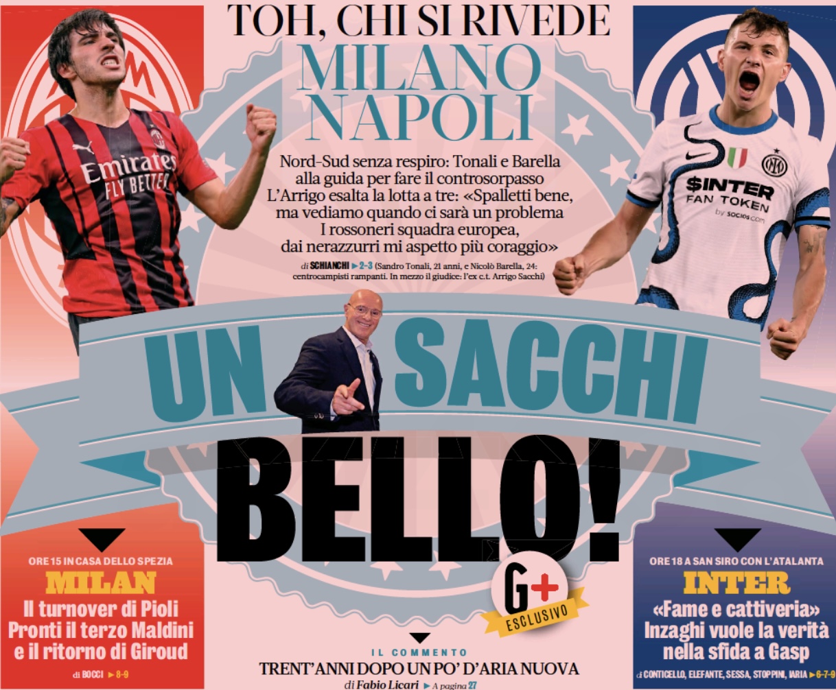 Сакки хорош! Заголовки Gazzetta, TuttoSport и Corriere за 25 сентября