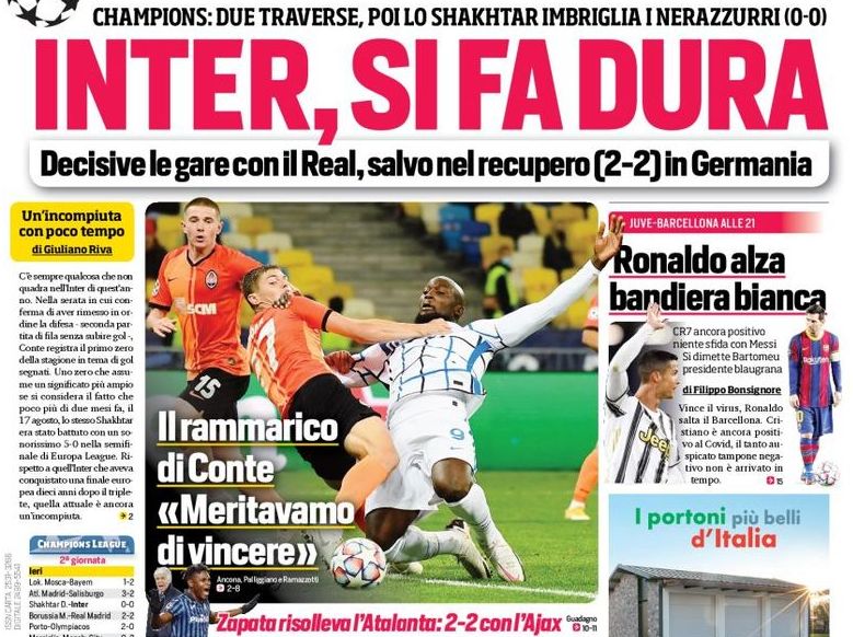 «Интер», ты усложняешь. Заголовки Gazzetta, TuttoSport и Corriere за 28 октября