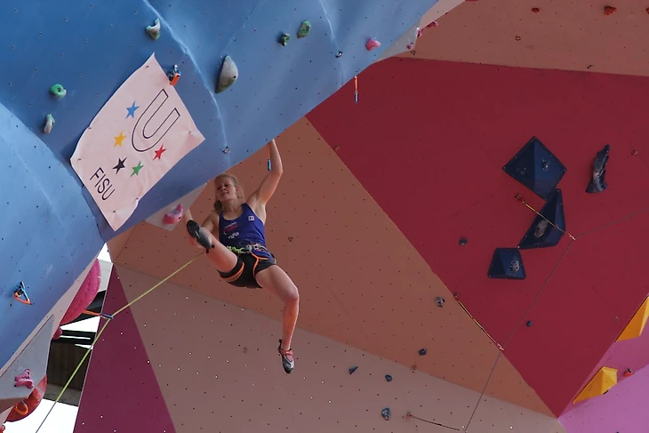 Jennifer Wood climbing