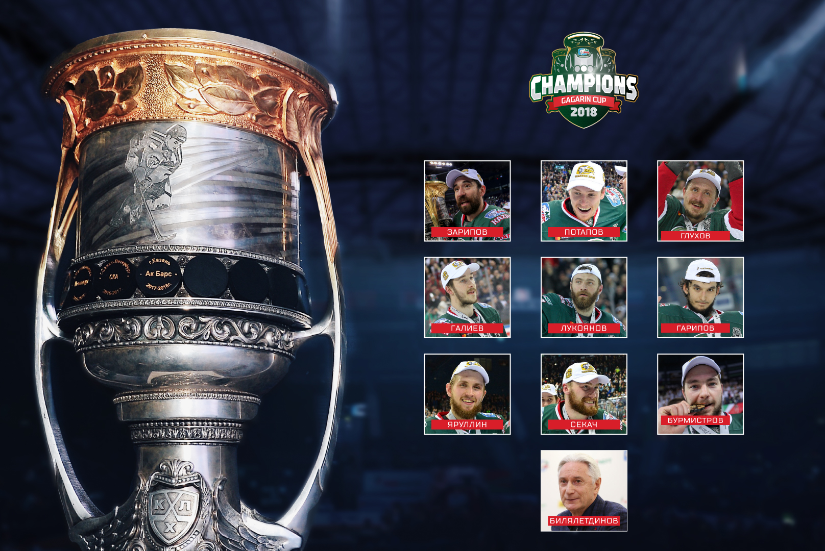 «Сына назвал Зинэтулой»: «Ак Барс» устроил прямой эфир с игроками последнего чемпионского состава