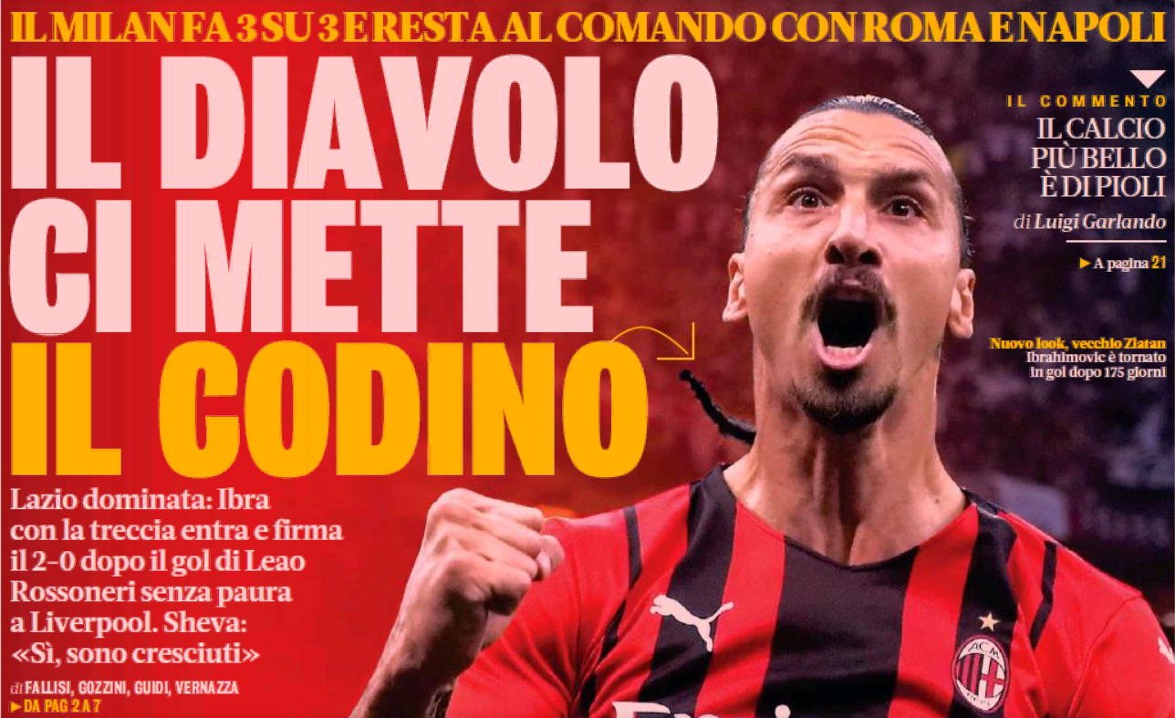 «Дьявол» заплетает косичку. Заголовки Gazzetta, TuttoSport и Corriere за 13 сентября