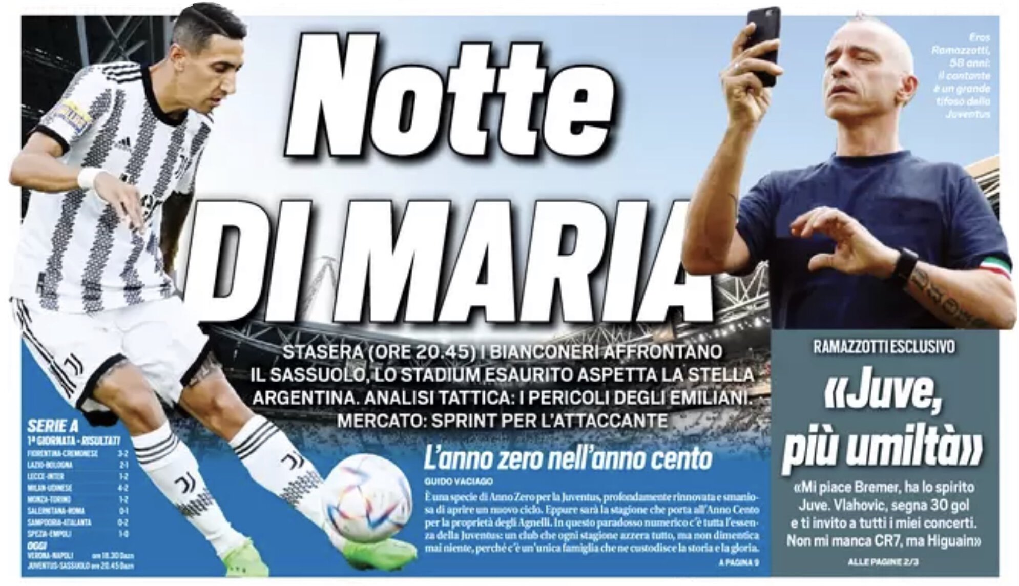 Ночь Ди Марии. Заголовки Gazzetta, TuttoSport и Corriere за 15 августа