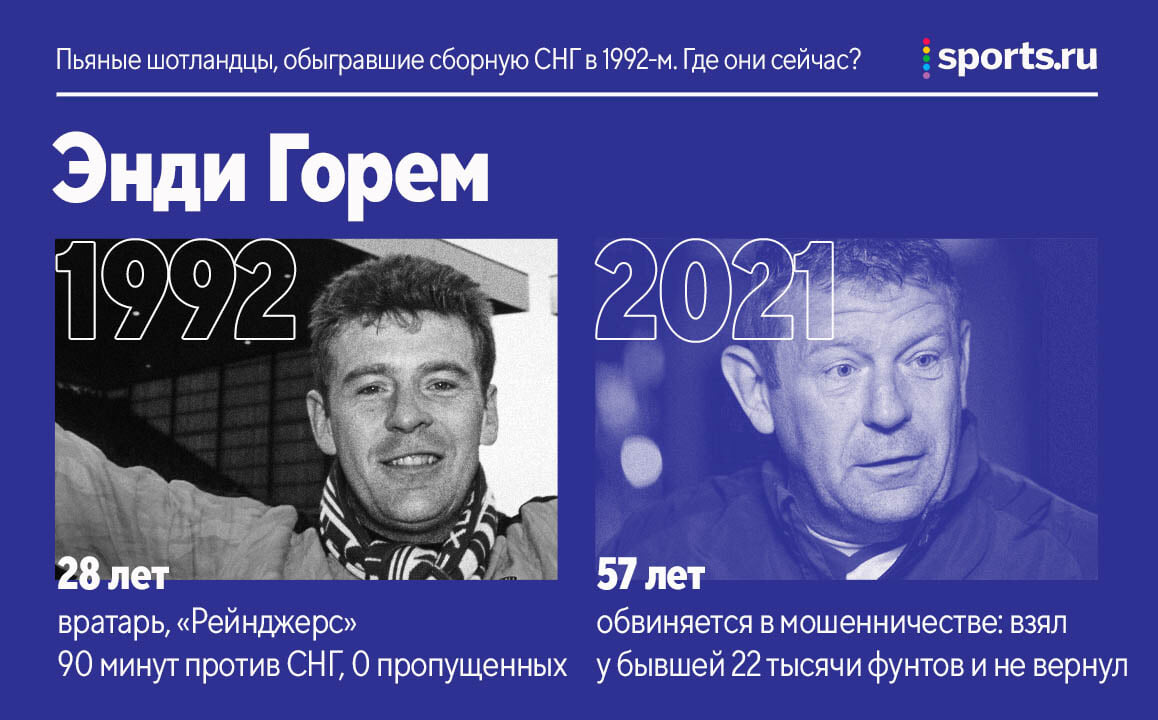 Пьяные шотландцы, обыгравшие сборную СНГ в 1992-м. Где они сейчас? - Буря в  стакане - Блоги Sports.ru