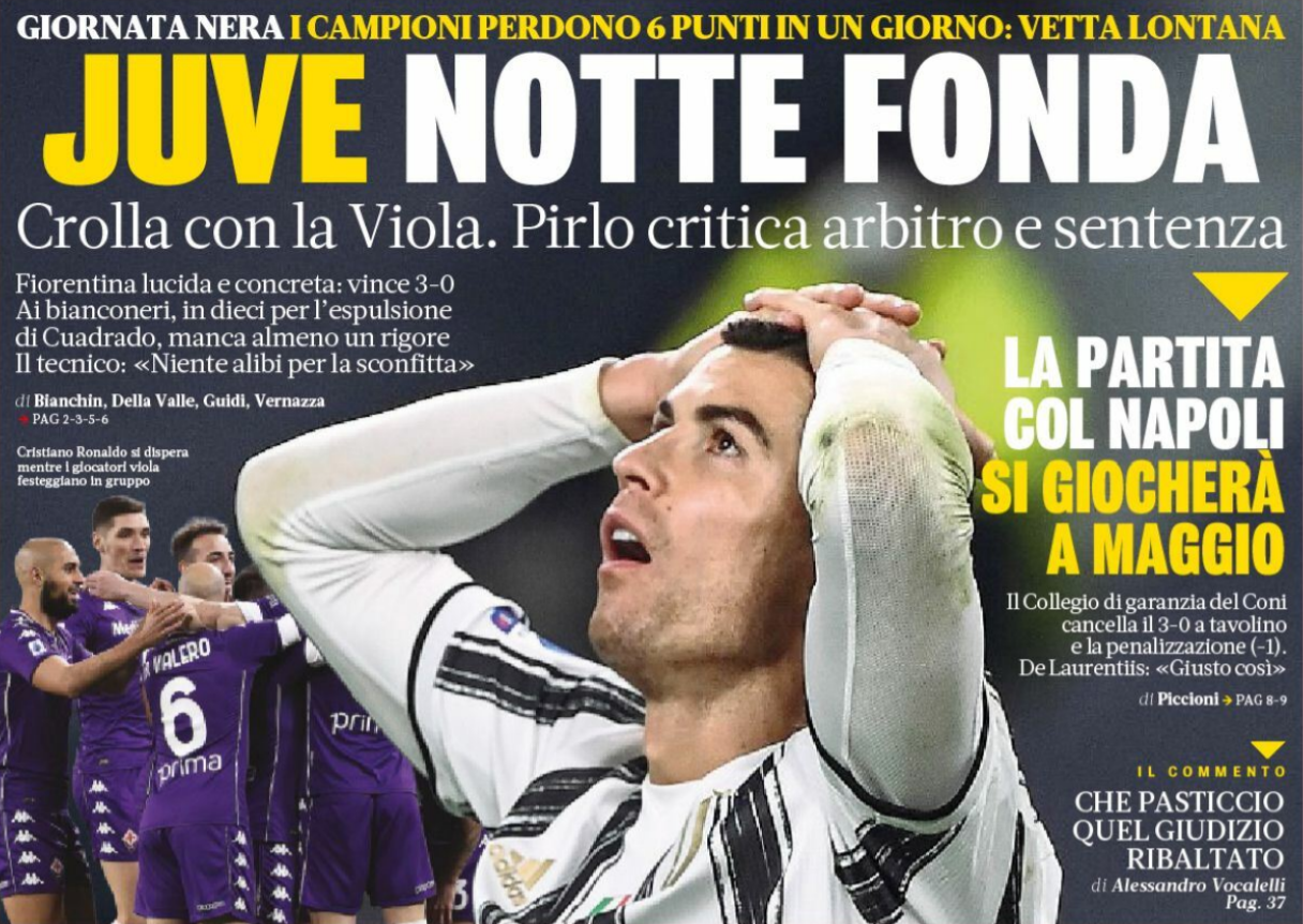 «Юве», глубокая ночь. Заголовки Gazzetta, TuttoSport и Corriere за 23 декабря