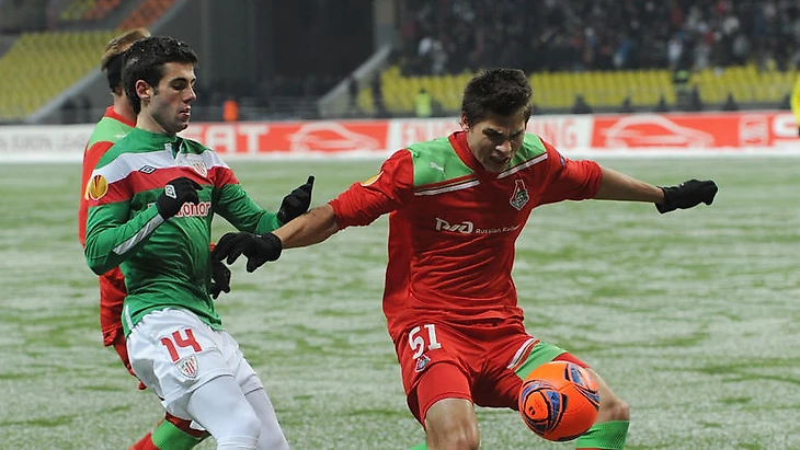 16 февраля 2012 года. Москва. &quout;Локомотив&quout; - &quout;Атлетик&quout; - 2:1. Жозе КОУСЕЙРУ доверил Максиму БЕЛЯЕВУ (№51) место в стартовом составе на матч Лиги Европы. Фото Татьяна ДОРОГУТИНА