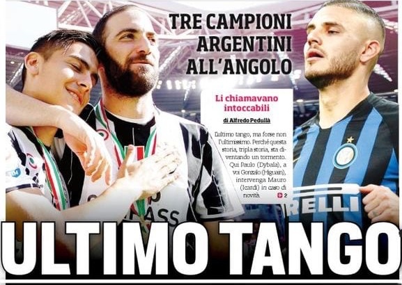 Последнее танго. Заголовки Gazzetta, TuttoSport и Corriere за 2 августа