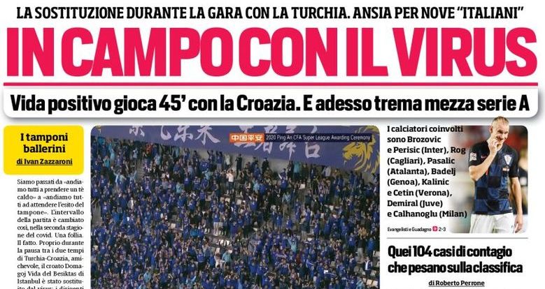 На поле с вирусом. Заголовки Gazzetta, TuttoSport и Corriere за 13 ноября