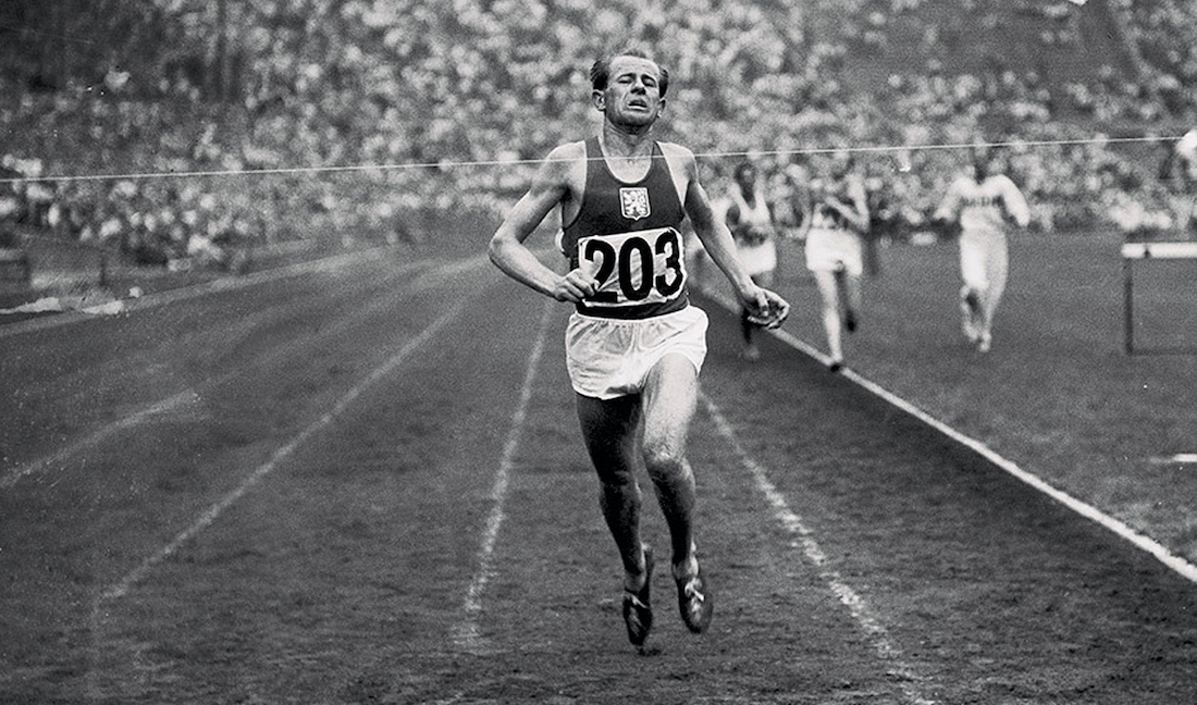 Первый олимпийский бегун. Emil Zatopek 1952.