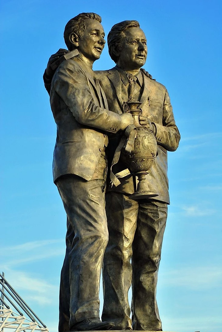 Statue of Brian Clough and Peter Taylor at the Nottingham