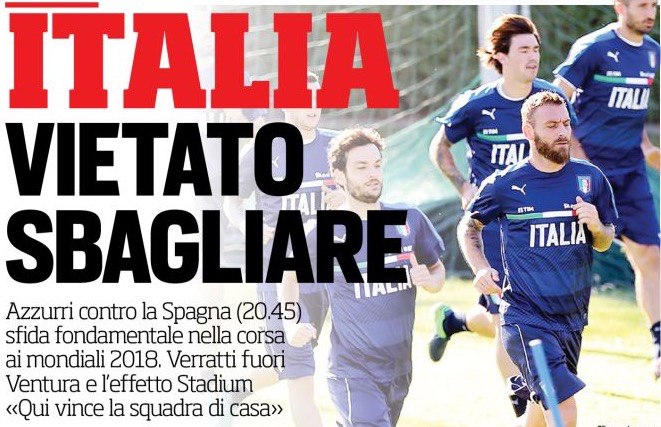 «Италия, запрещено ошибаться». Заголовки Gazzetta, TuttoSport и Corriere за 6 октября