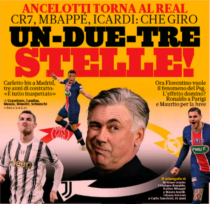 Одна-две-три звезды! Заголовки Gazzetta, TuttoSport и Corriere за 2 июня