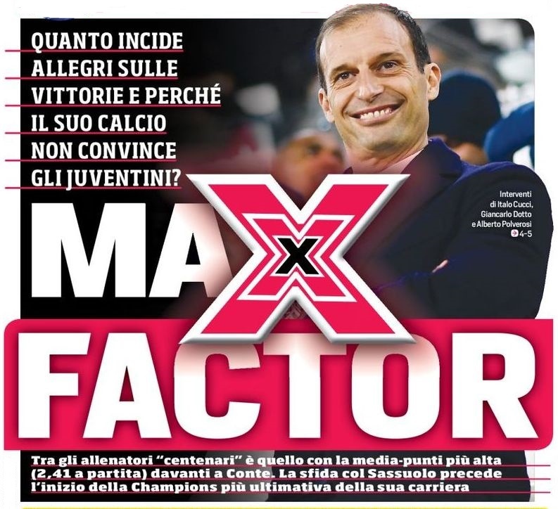 MaX Factor. Заголовки Gazzetta, TuttoSport и Corriere за 14 сентября