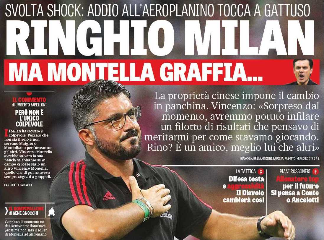 Рык «Милана». Заголовки Gazzetta, TuttoSport и Corriere за 28 ноября