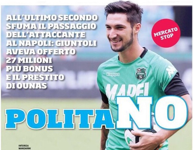 ПолитаНЕТ. Заголовки Gazzetta, TuttoSport и Corriere за 1 февраля