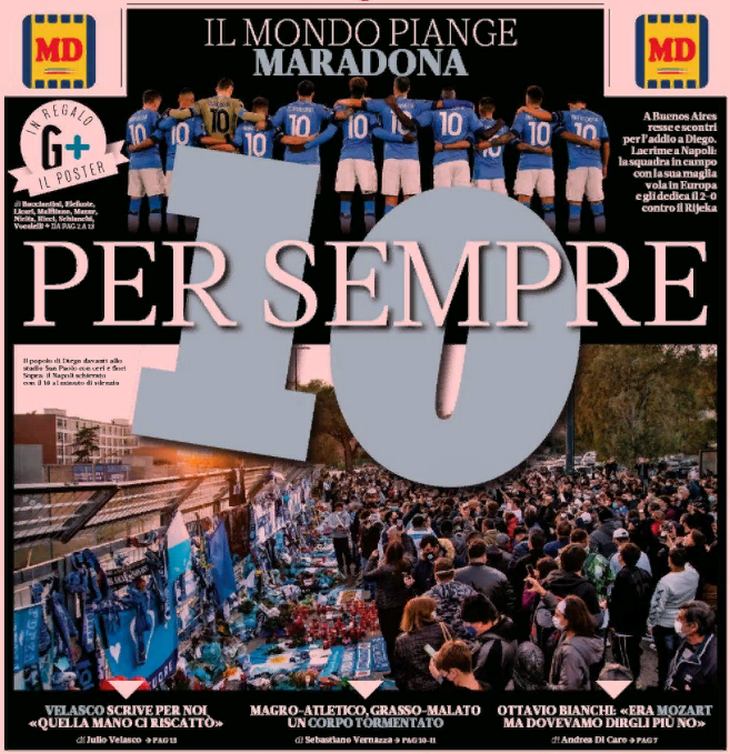 10 навсегда. Заголовки Gazzetta, TuttoSport и Corriere за 27 ноября