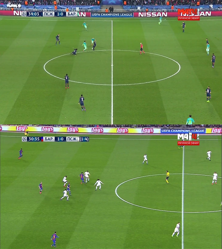 Высокий прессинг ПСЖ в Париже и Барселоне