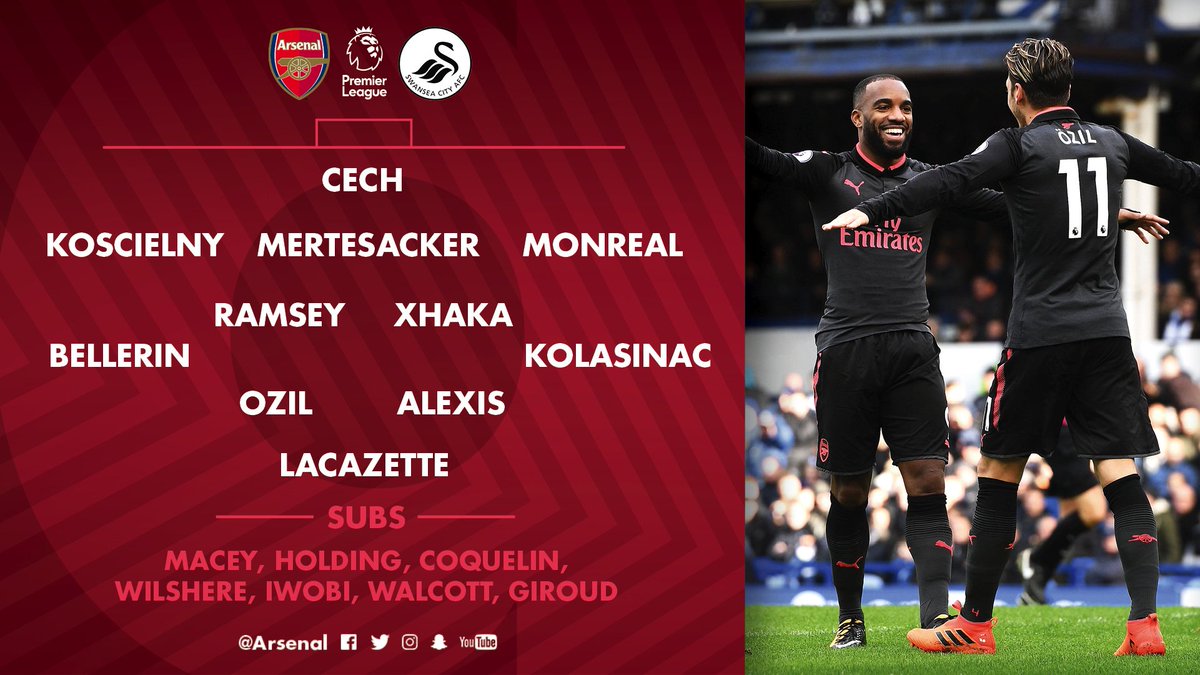 «Арсенал» - «Суонси». Стартовый состав «канониров»