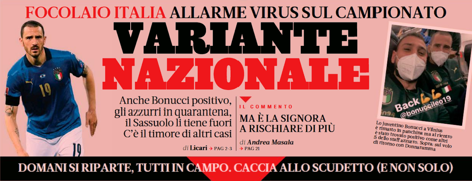 Варианты сборной. Заголовки Gazzetta, TuttoSport и Corriere за 2 апреля