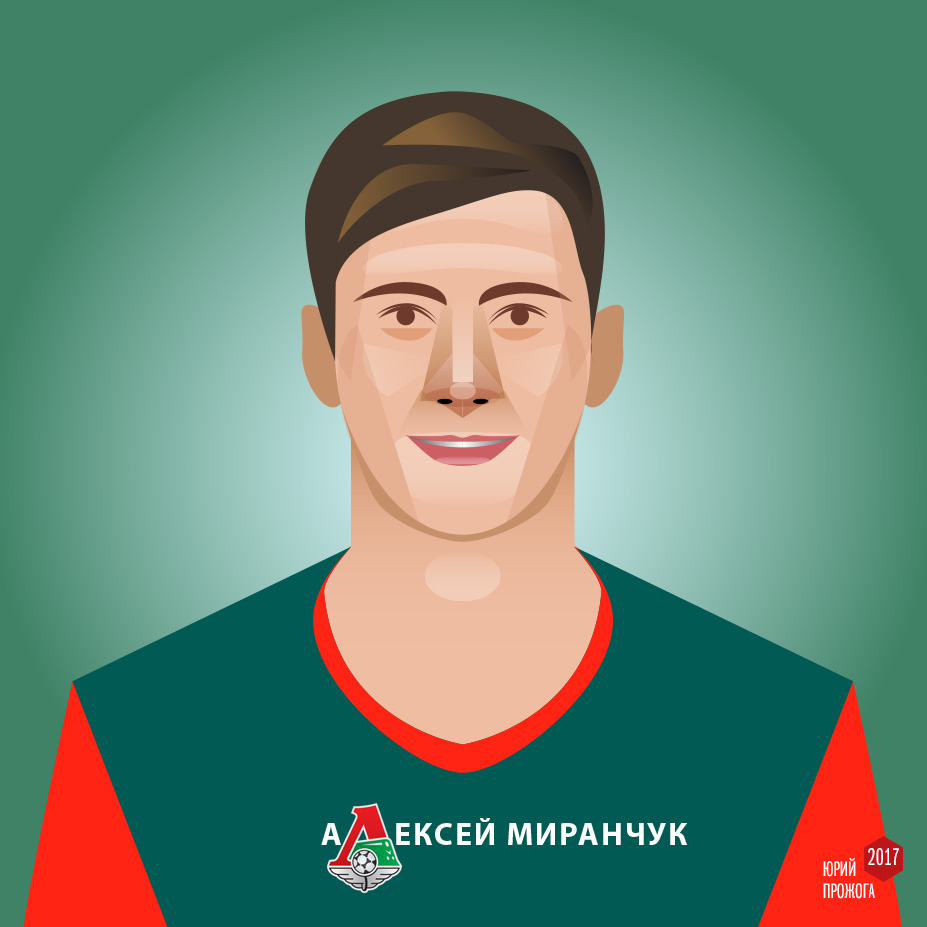 Векторный портрет Алексея Миранчука из Локомтива