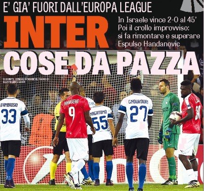 «Интер», безумные вещи». Заголовки Gazzetta, TuttoSport и Corriere за 25 ноября
