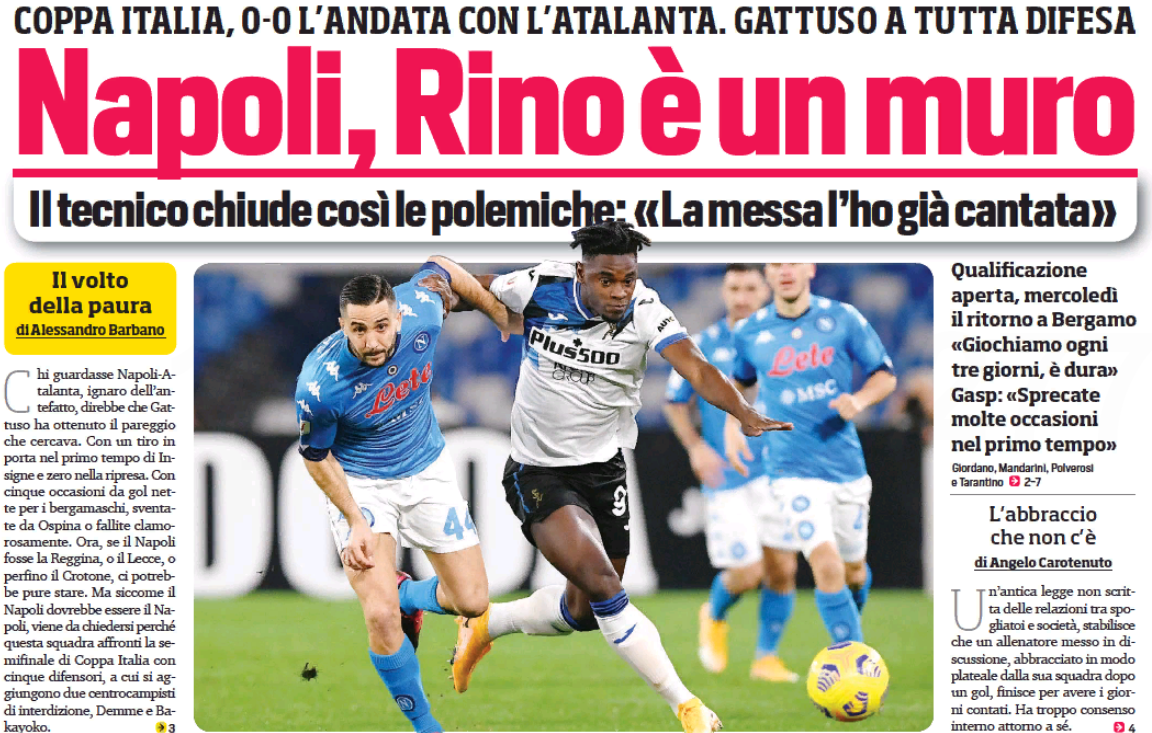 «Наполи», Рино – это стена. Заголовки Gazzetta, TuttoSport и Corriere за 4 февраля