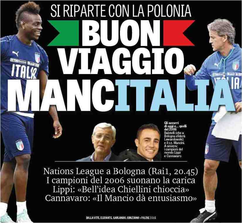 Хорошего пути, МанчИталия. Заголовки Gazzetta, TuttoSport и Corriere за 7 сентября