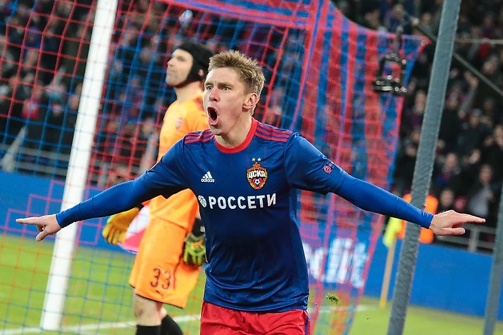 Кирилл Набабкин в матче с Арсеналом (2:2)
