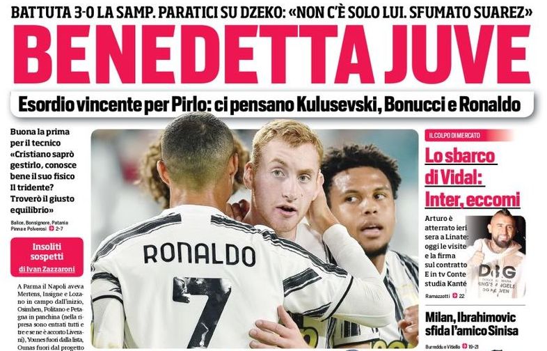 Благословение «Юве». Заголовки Gazzetta, TuttoSport и Corriere за 21 сентября