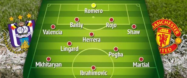 Ориентировочный состав «Юнайтед» на матч с «Андерлехтом»