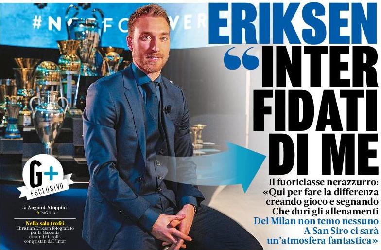 Эриксен: «Интер», доверься мне». Заголовки Gazzetta, TuttoSport и Corriere за 5 февраля