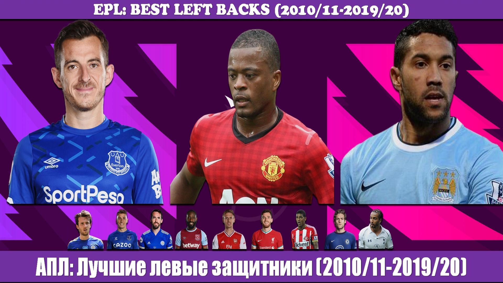АПЛ: Лучшие левые защитники (2010/11-2019/20)