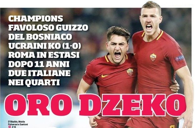 Золото Джеко. Заголовки Gazzetta, TuttoSport и Corriere за 14 марта