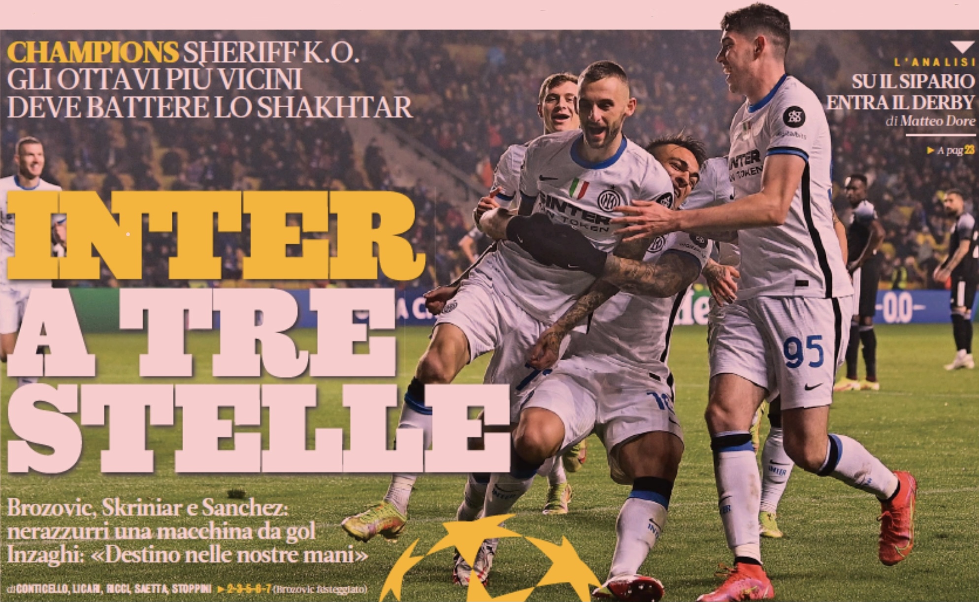 «Интер» на три звезды. Заголовки Gazzetta, TuttoSport и Corriere за 4 ноября