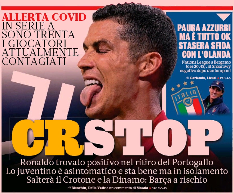 CRстоп. Заголовки Gazzetta, TuttoSport и Corriere за 14 октября