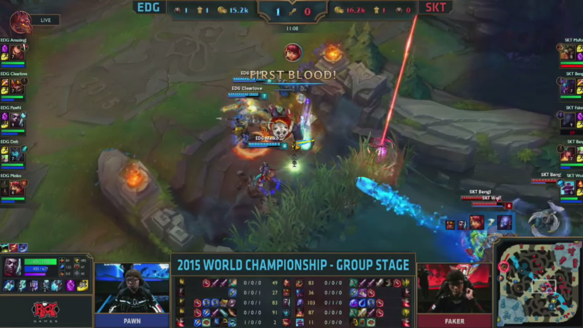 EDG vs SKT First Blood