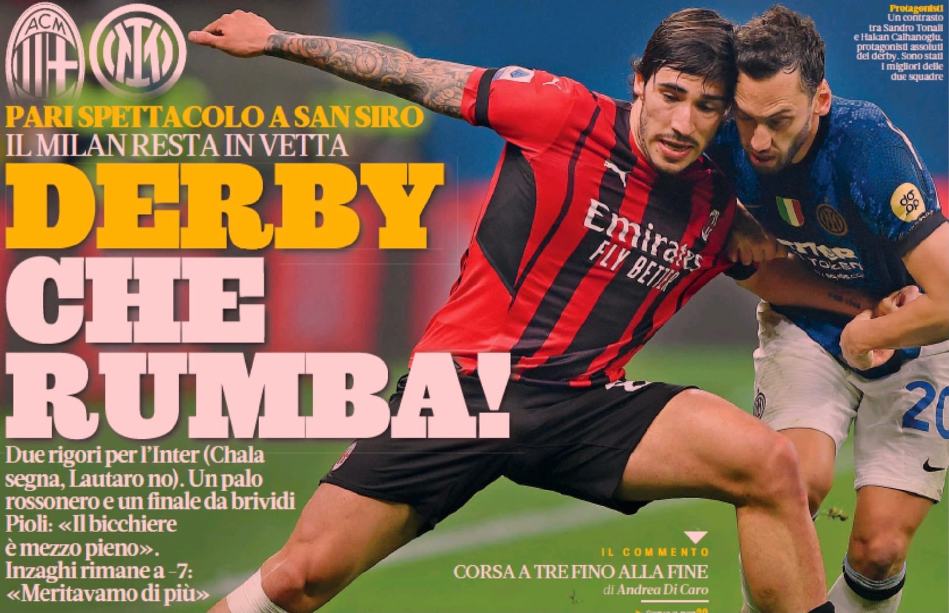 Дерби, какова румба! Заголовки Gazzetta, TuttoSport и Corriere за 8 ноября
