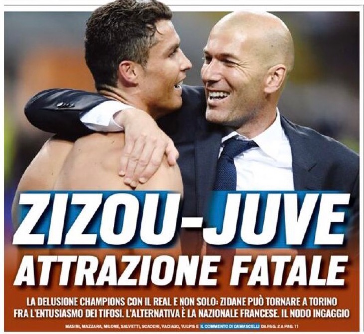 Зизу-«Юве», роковое притяжение. Заголовки Gazzetta, TuttoSport и Corriere за 7 мая