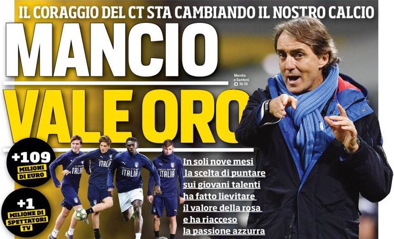 Манчо стоит золота. Заголовки Gazzetta, TuttoSport и Corriere за 28 марта