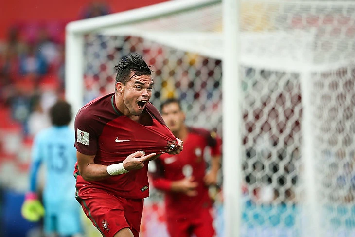 Пепе празднует гол, спасший Португалию