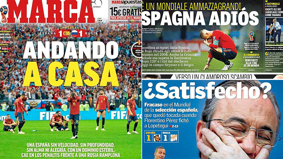 Заголовки испанских газет после поражения национальной сборной