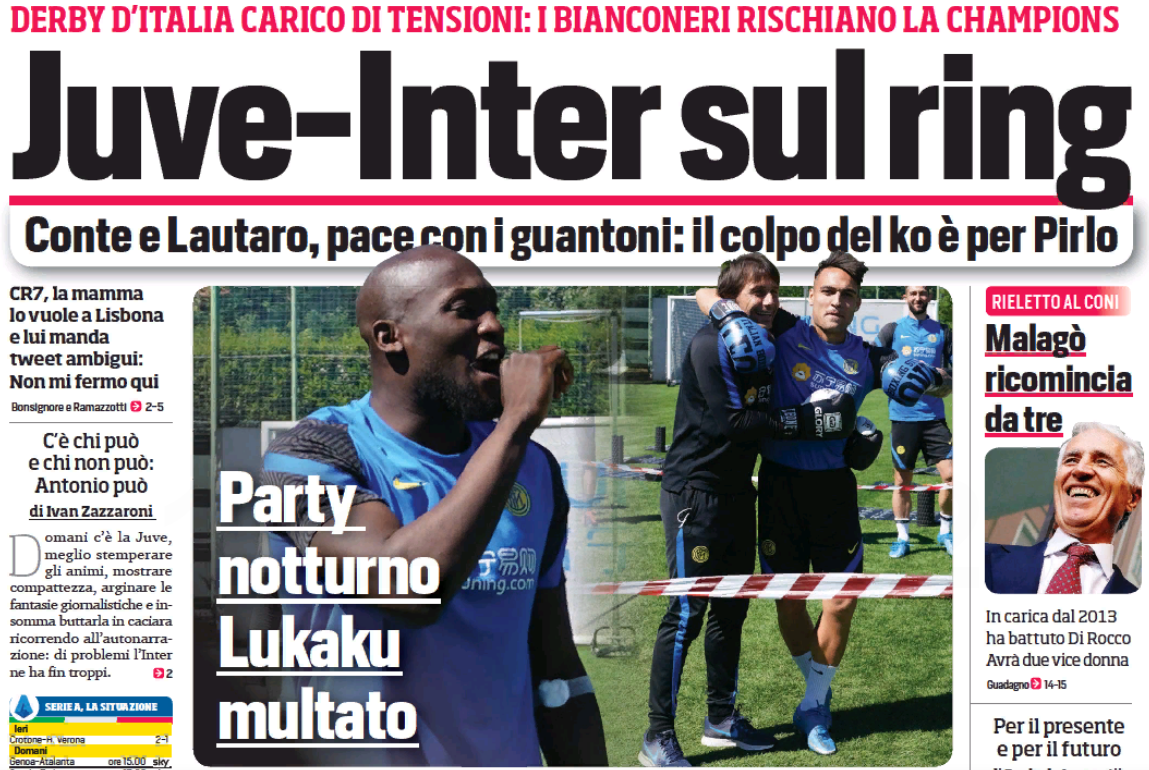 «Юве»-«Интер» на ринге. Заголовки Gazzetta, TuttoSport и Corriere за 14 мая