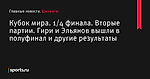 Кубок мира. 1/4 финала. Вторые партии. Гири и Эльянов вышли в полуфинал и другие результаты - Шахматы - Sports.ru