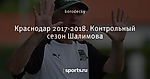 Краснодар 2017-2018. Контрольный сезон Шалимова