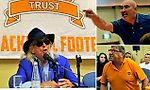 Blackpool owner Oyston heckled by furious fans at supporters' forum